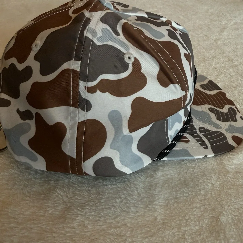 Rare Vexil Camo Hat Snap Back Cap OSFA Visor Cord Patch Stitching Panel EUC